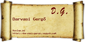 Darvasi Gergő névjegykártya